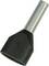 Black hot air gun nozzle with conical shape and round, wide opening, made of metal and plastic.