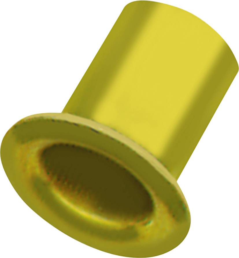 A yellow cylinder with a wide brim, reminiscent of a top hat. The background is plain and provides no additional context.