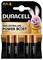 Pack of four 'Duracell Plus' AA batteries, featuring increased longevity ('150% extra life') and a pink rabbit mascot on packaging.