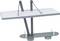 Model of a modern diving platform with two levels and sturdy pillars, minimalist design.