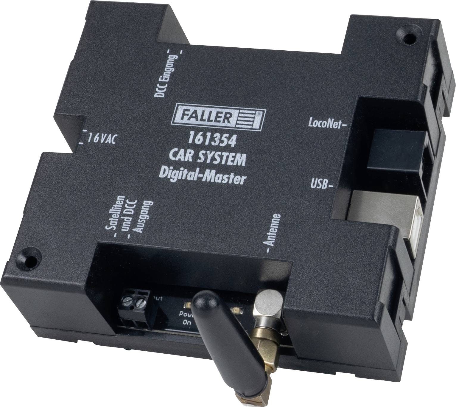 Black device with the inscription 'CAR SYSTEM Digital-Master'. Connections for 'Telnet', 'USB', '16VAC' and 'S88 Link' visible.