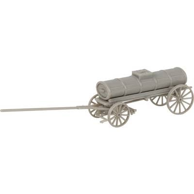 A grey model cart with four wheels and a cylindrical tank on the load bed. The cart has a long drawbar.