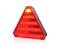 Red, reflective warning triangle with illuminating LED lights, typically used as a safety marker during vehicle breakdowns.