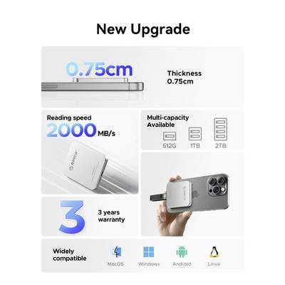 ORICO K20 mini M.2 SSD enclosure USB C® (USB 3.2 2x 2nd gen) 20 GBit/s M.2 PCIe 2230 K20Mini-2