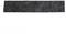 Black, rectangular felt strip on a white background.