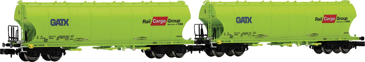 Image of Arnold HN6707 N 4-axle set of 2. Grain-silo wagon Rail Cargo Group of GATX