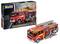 Model of a red Schlingmann LF 20/16 fire engine at a scale of 1:24. Packaging displays an image of the vehicle and a burning building.