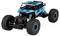 A remote-controlled car with robust, large tyres and blue design. Inscription 'Ice Crawler'. Suitable for challenging terrain.