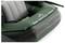 Green inflatable boat with grey seats, labelled 'Big Catch Pro'.