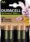 Four rechargeable Duracell AA batteries, 1300mAh. Packaging displays the Duracell bunny mascot and a label about 5-year storage capability.