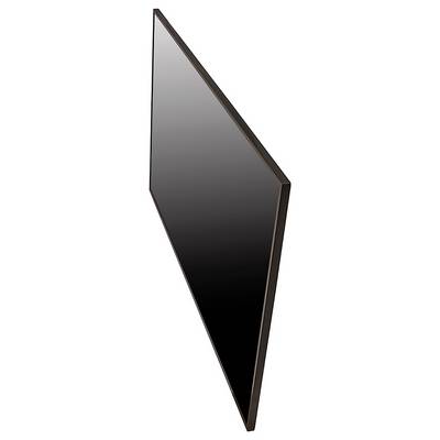 A black, flat-screen monitor displayed at a slight angle, without any visible brand or identifying marks, on a plain white background.