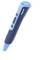 A blue-black audio pen with the brand name 'Anybook', equipped with buttons and a speaker, is used for reading out texts.