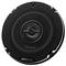 Round Kenwood loudspeaker with black grille and silver accents, suitable for cars or home cinema systems.