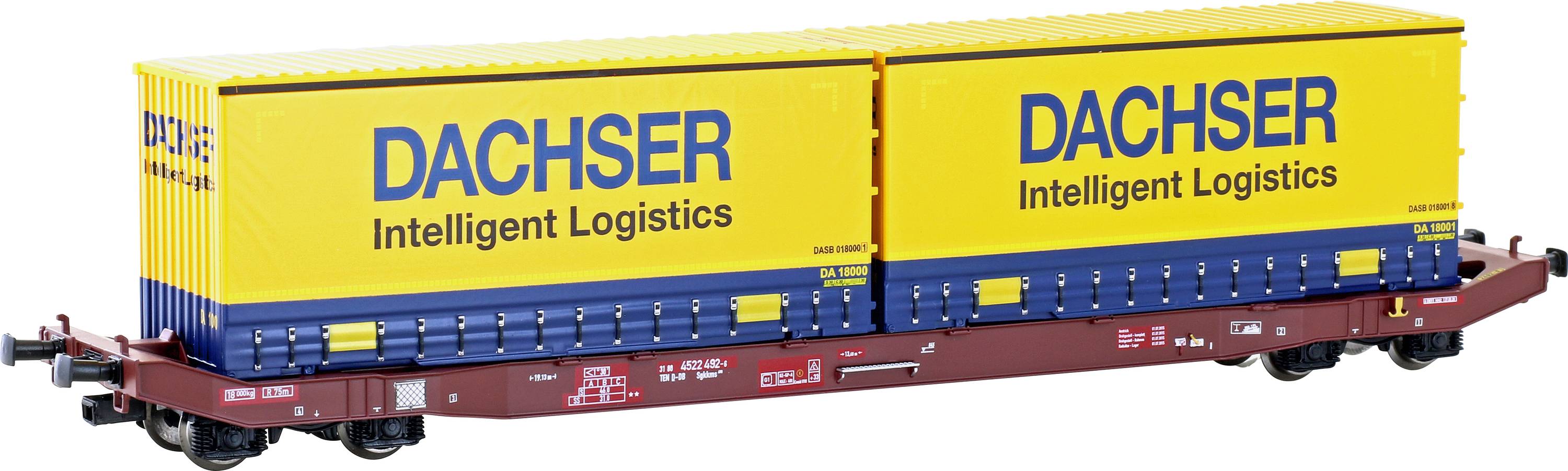 Image of Mehano 28409 HO Container wagon Sgkkms 698 Dachser of DB Cargo