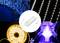 A collage featuring different LED light strips in blue, white, and yellow hues, with a central image of an LED power supply.