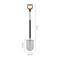 A shovel with an ergonomic handle and sharp edge, 120 cm long. Measurement details: Total length 120 cm, shovel blade 29.5 cm, width 19.2 cm.