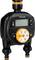Water timer with display and rotary dial for setting irrigation time, start time and frequency.