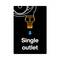 'Single outlet' is shown under a graphical representation of a valve connection with an arrow pointing downwards.