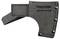 'Axe sheath made from recycled leather by Fiskars, black-grey, reinforced with rivets and with a hook and loop fastener.'