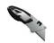 'A black and silver universal knife with a retractable, sharp blade, suitable for precise cutting tasks.'