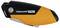 A safety knife with a yellow and black handle by the brand 'Fiskars Pro' with a retractable blade, suitable for packaging.