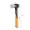 Orange splitting axe with black head and blade. Length: 35.6 cm, head width: 14 cm. Ideal for splitting small pieces of wood.