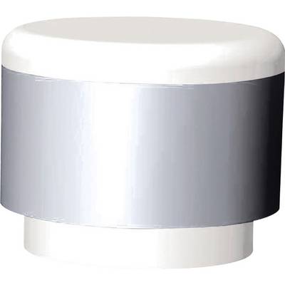 A silver, cylindrical container with a white lid, possibly a vessel for cosmetic products or foodstuffs.
