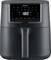 Black hot air fryer with digital display, temperature indicator and controls.