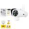 Surveillance camera with 4K resolution and AI object detection. Supports PoE and dual-band Wi-Fi (5G/2.4G). Packaging in the background.