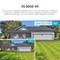 A house with a garage in daylight. The text describes the advantages of a 4K camera with 8 megapixels for detailed images.