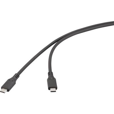 A black USB-C to USB-C cable with both connectors visible.