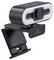 A black and white webcam with built-in lighting and a clip for attaching to monitors, branded 'renkforce,' angled slightly to the side.