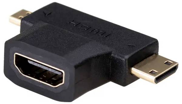 Akyga AK-AD-23 HDMI Adapter [1x HDMI plug - 1x Mini HDMI plug, Micro HDMI™] Black gold plated connectors