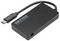Portable USB-C hard drive in a black housing with printed blue lettering, suitable for storage expansion and data backup.
