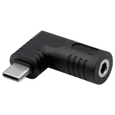 USB-C adapter with angled design, black.