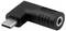 USB-C adapter with angled design, black.