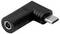 A black adapter with a 90-degree angle that connects USB-C to a round connector.