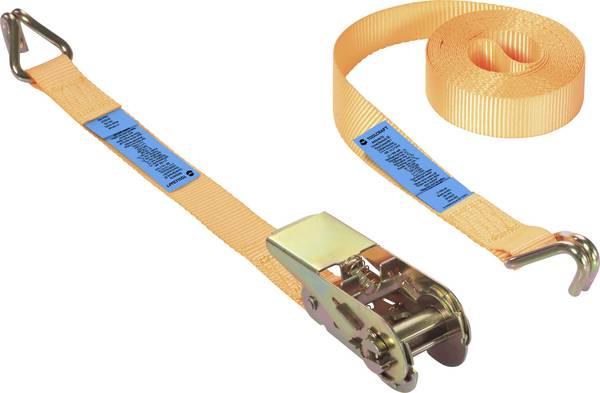 TOOLCRAFT TO-10283847 Low lashing capacity (single/direct)=1000 daN (L x W) 5 m x 25 mm Ratchet