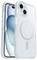 Transparent smartphone case with MagSafe ring, compatible with a modern mobile phone.