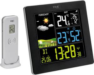 TFA Dostmann Funk-Wetterstation mit Farbdisplay SUN 2 35.1174.01 Wireless digital weather station Forecasts for 12 to 24 hours Max. number of sensors 3 pc(s)