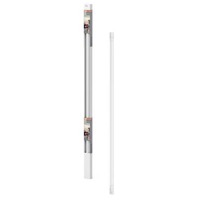 A long, white LED light in slim packaging, with an image of a workplace, shows an energy-saving lighting solution.