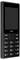 A simple mobile phone with buttons, black casing and small screen.