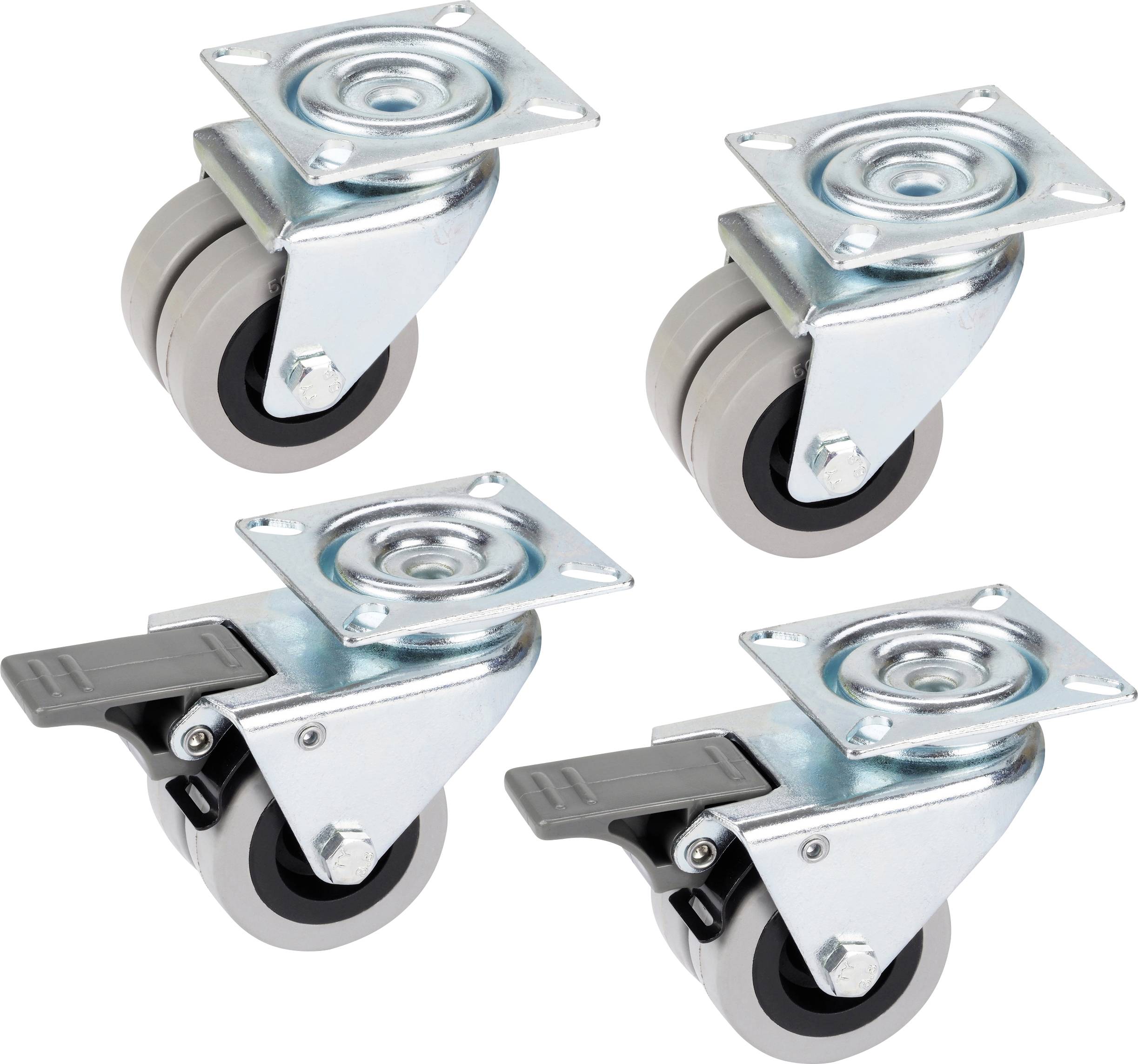 doerner + helmer 450105 Double swivel wheel Wheel diameter: 50 mm Load capacity (max.): 80 kg 4 pc(s)