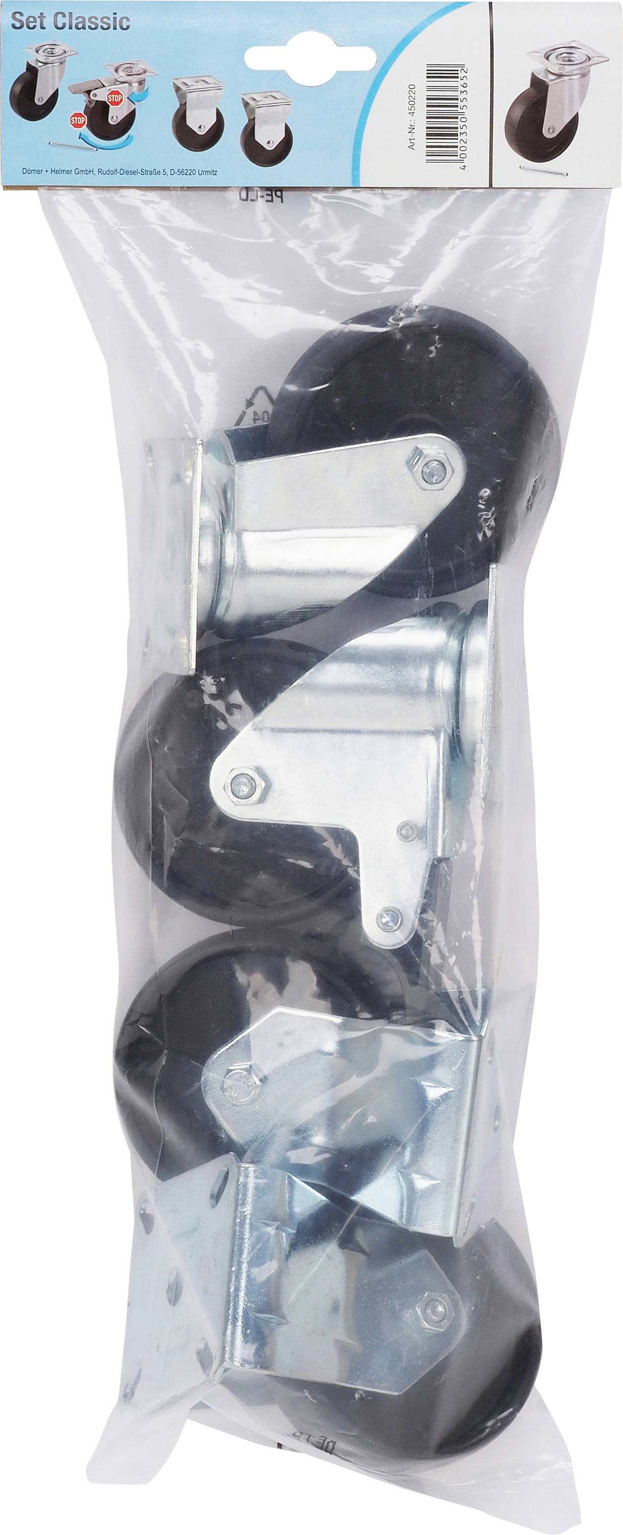 doerner + helmer 450220 Equipment swivel wheel Wheel diameter: 75 mm Load capacity (max.): 60 kg 4 pc(s)