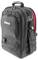 A black backpack with multiple compartments and red stitching. A rubberized carrying handle on top. The 'cimco' logo on the front.