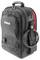Black tool backpack with multiple compartments and red accent. A cable is attached to the side. Inscription: 'cimco'.