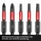 Five screwdriver bits with different heads and red markings for quick identification. Inscription 'Einhell'.
