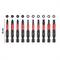 Eleven different screwdriver bits in a row, with labeled types and sizes, and additional scale of 50 mm.