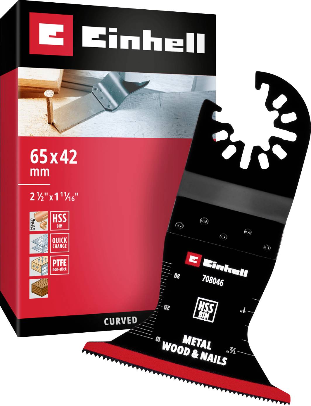 Einhell 708046 Tauchsaegeblatt BIM Met, 65mm Bi-metallic Multitool accessory set 65 mm 1 pc(s)