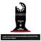 'Saw blade for wood, nails and metal. Laser-engraved scale for precise immersion depth control.'
